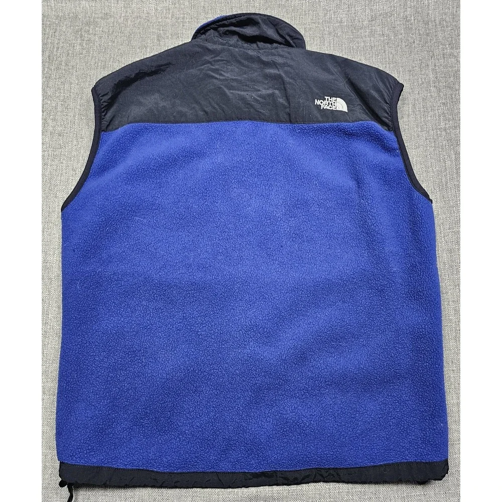 VINTAGE North Face Vest Mens Medium Blue Denali Fleece Nylon Full Zip Made USA